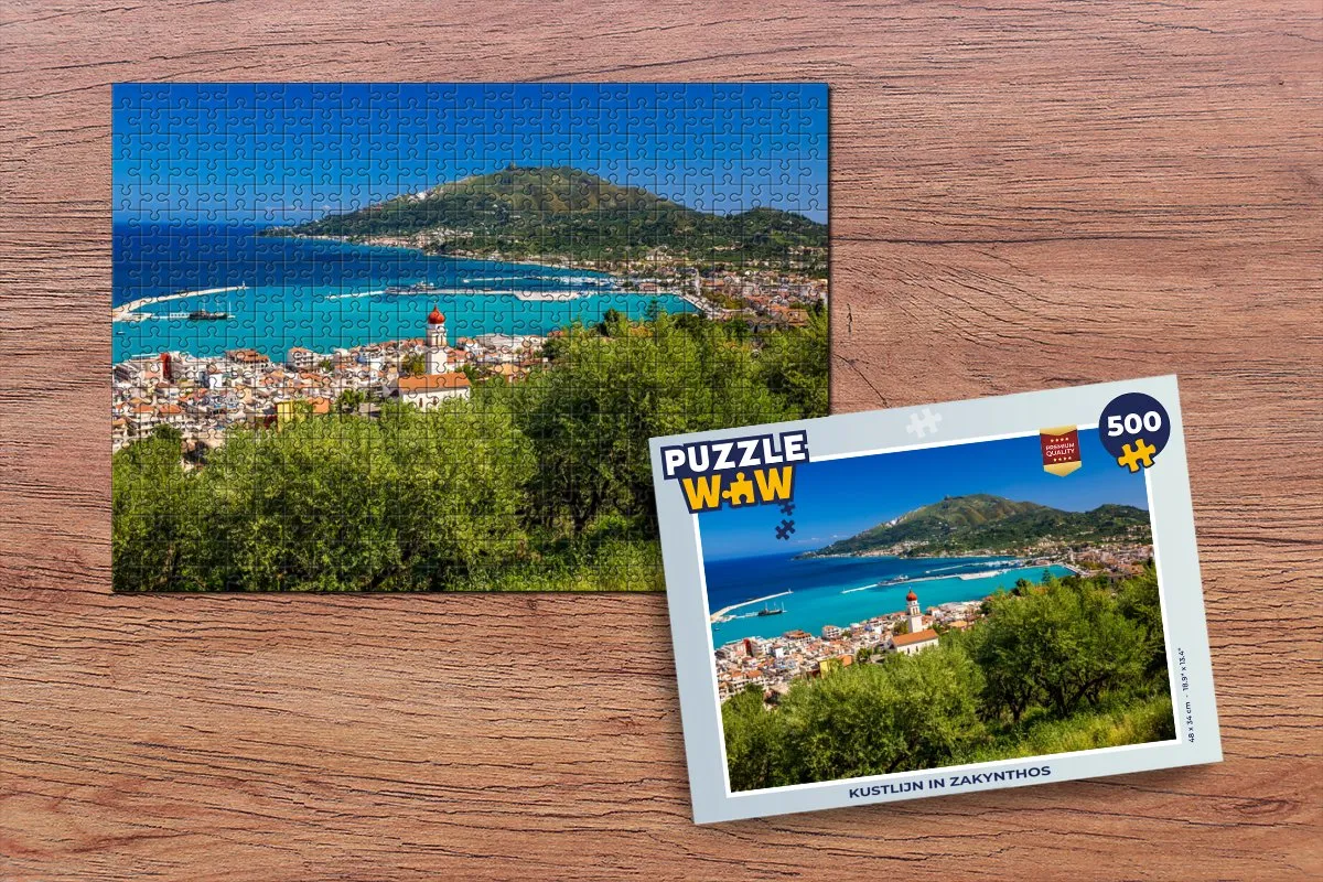 PuzzleWow Kustlijn in Zakynthos Legpuzzel 500 Stuks - Multicolor