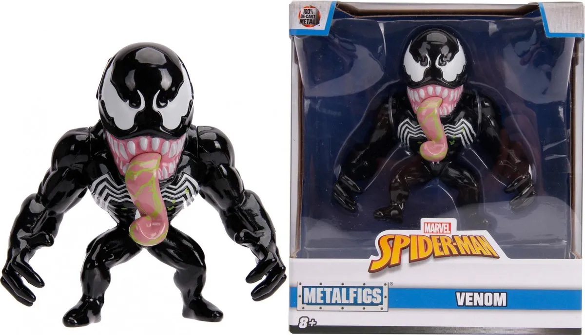Marvel Jada Venom Die-Cast Speelfiguur 10cm - Zwart/Wit