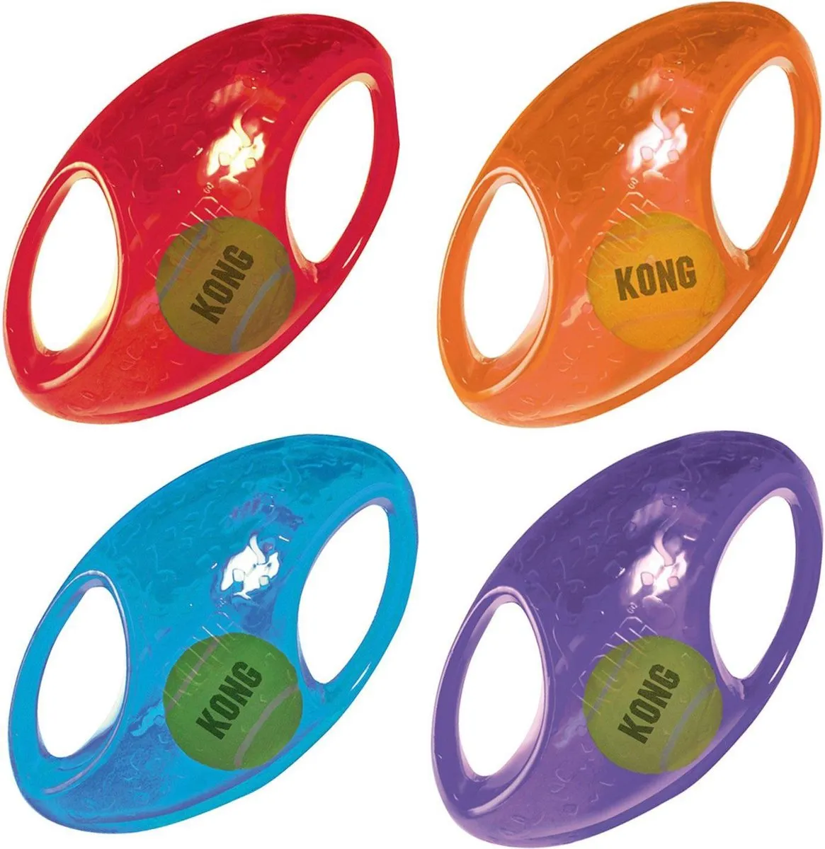 KONG Jumbler Football Hondenspeelgoed M-L Ø18cm - Assorti - afbeelding 3 van 5