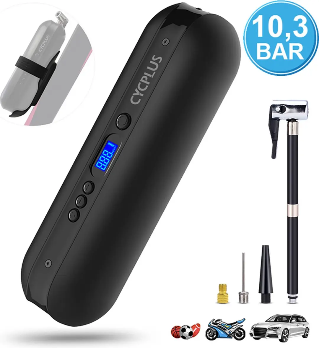 CYCPLUS-A2-elektrische-fietspomp-luchtpomp-accu-autopomp-elektrische pomp-band-p