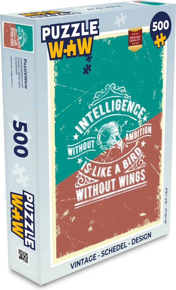 PuzzleWow Vintage Schedel Legpuzzel 500 Stuks