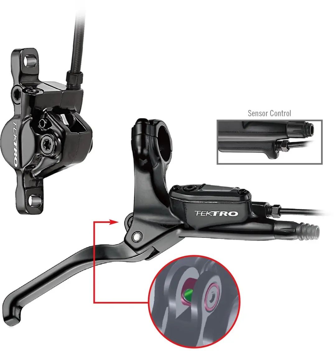 Tektro HD-E350 E-Bike hydraulische schijfremset met remsensor links, incl. 180 c