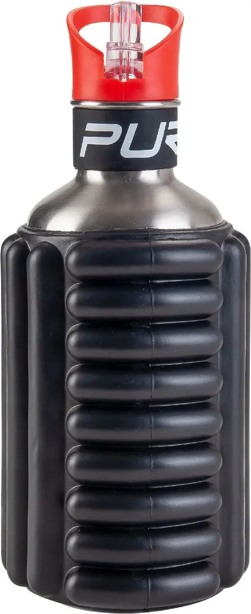 Pure2Improve Yogafles 1200ml - Zwart/Rood - afbeelding 2 van 5