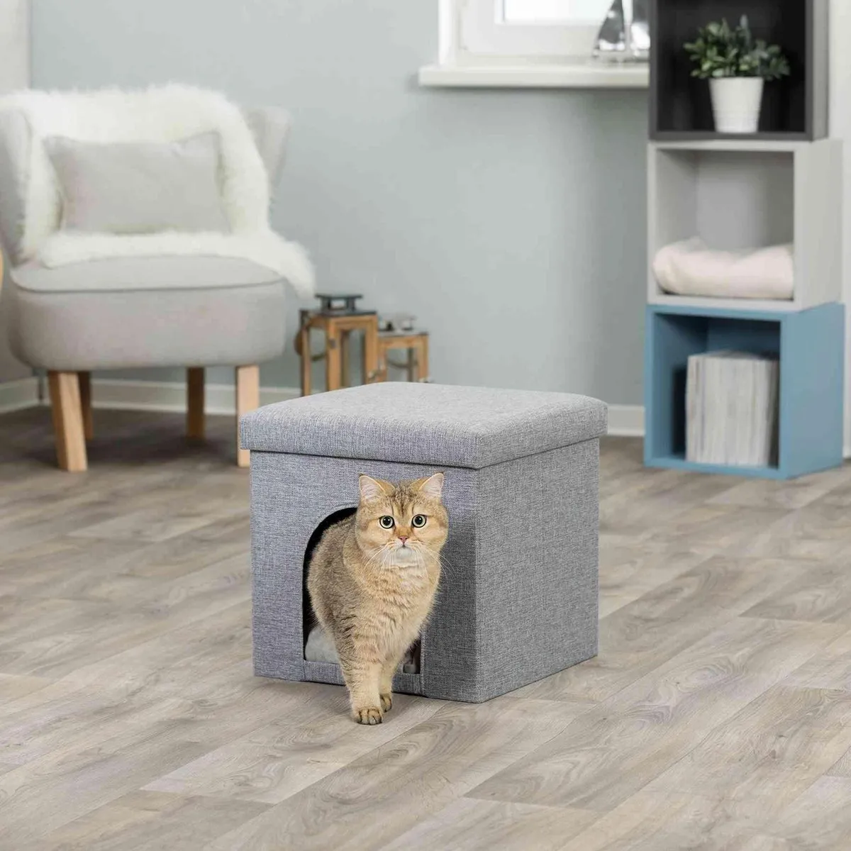 Trixie Relax Iglo Kattenpoef Alois - Grijs 40x38x38cm