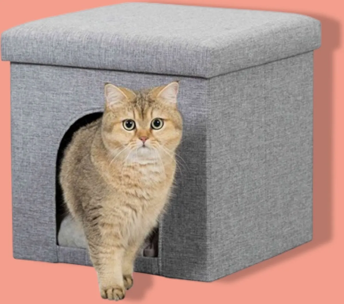 Trixie Relax Iglo Kattenpoef Alois - Grijs 40x38x38cm - afbeelding 6 van 6