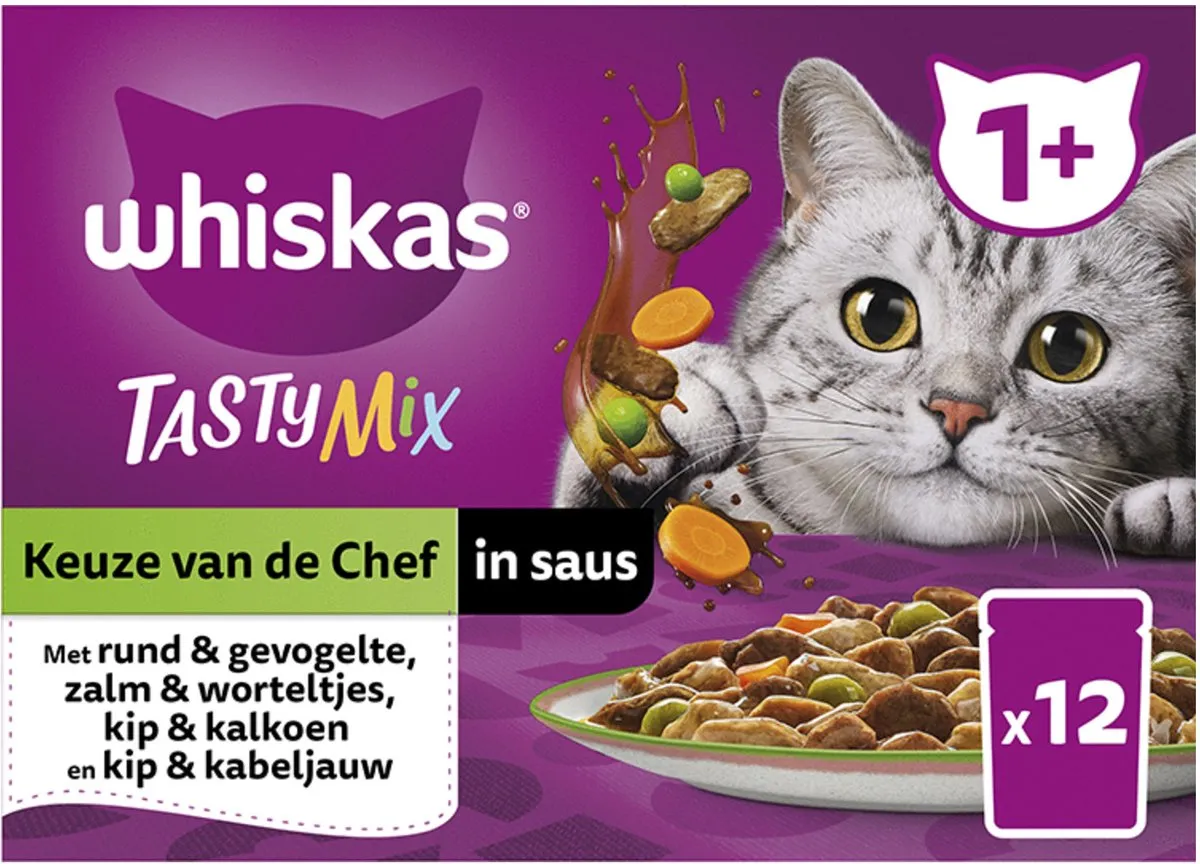 Whiskas Tasty Mix Adult Keuze van de Chef in Saus - 12x85g