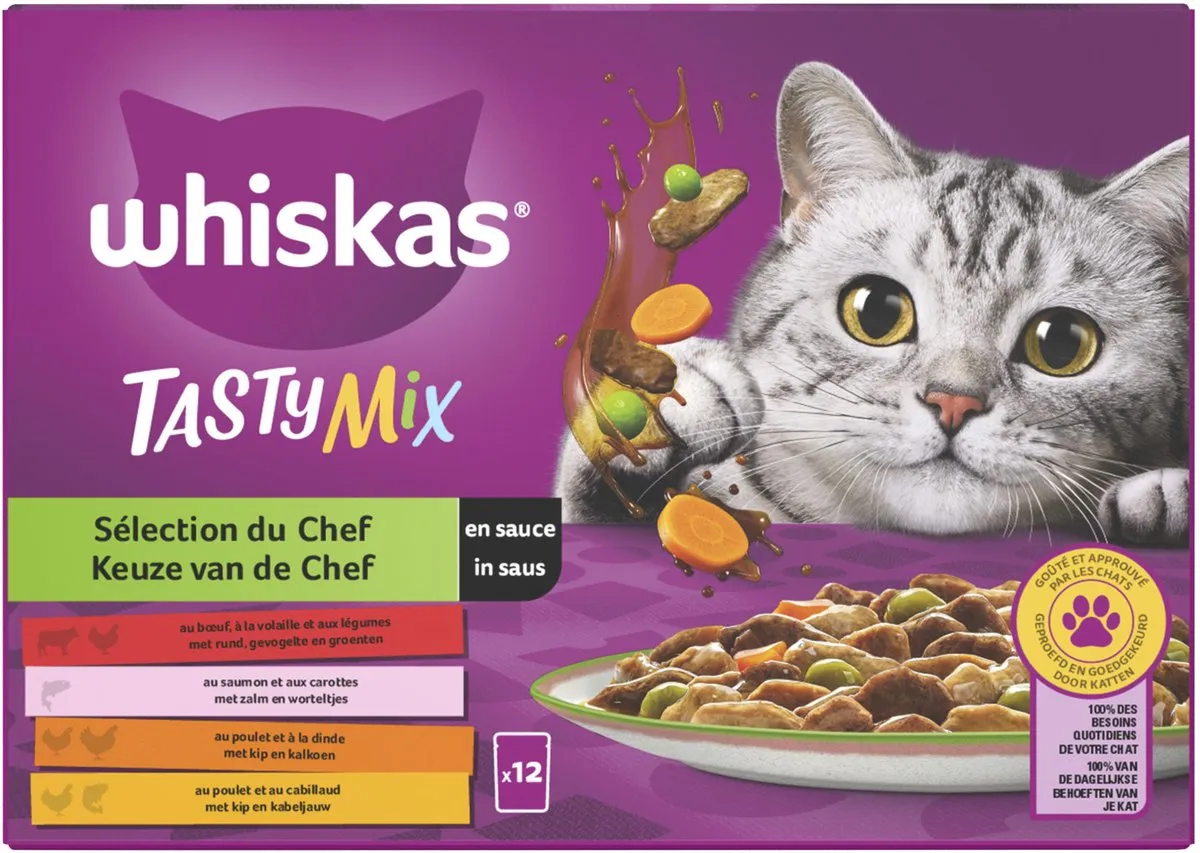 Whiskas Tasty Mix Adult Keuze van de Chef in Saus - 12x85g