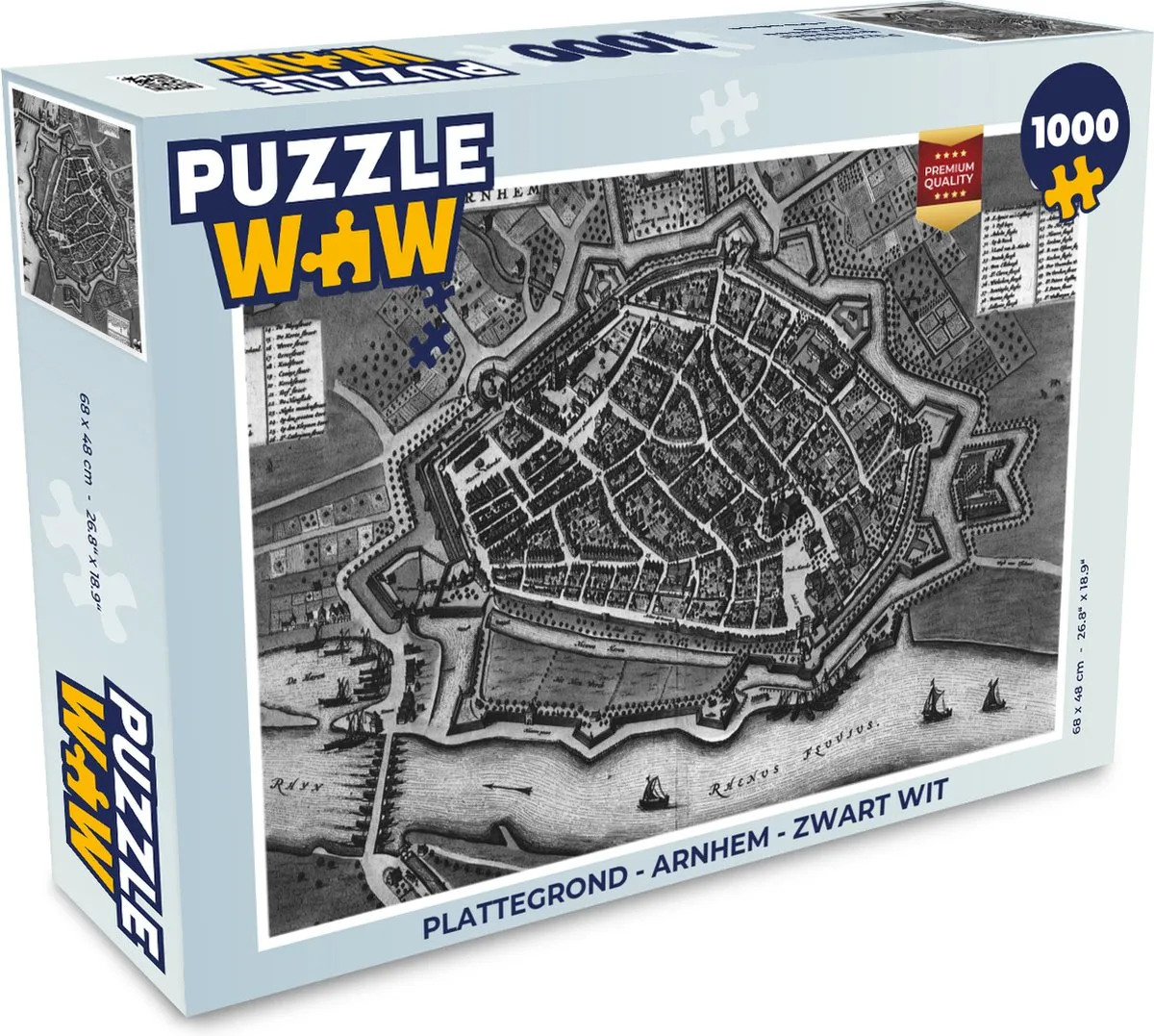 PuzzleWow Arnhem Plattegrond Legpuzzel 1000 Stuks