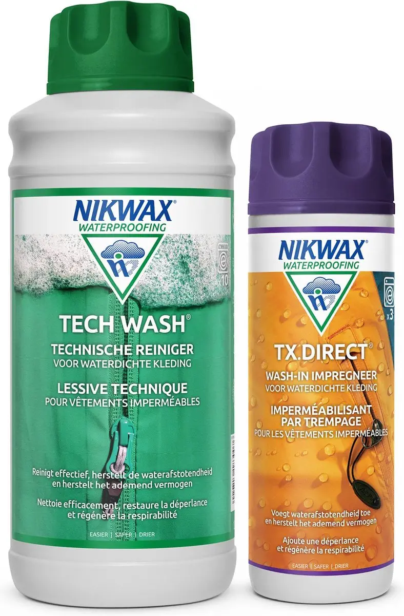 Nikwax Twin Tech Wash Wasmiddel 1L & Tx.Direct Impregneermiddel 300ml
