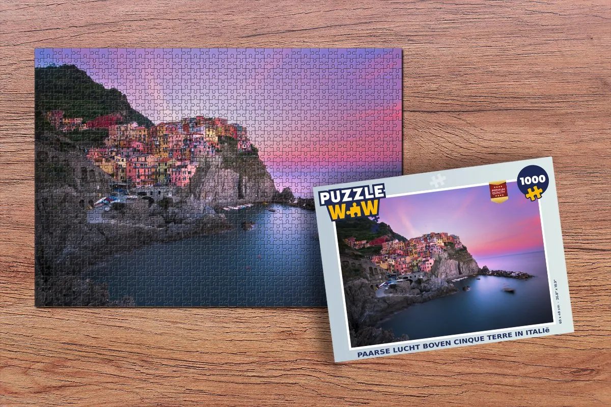 PuzzleWow Legpuzzel Cinque Terre 1000 Stuks - Multicolor
