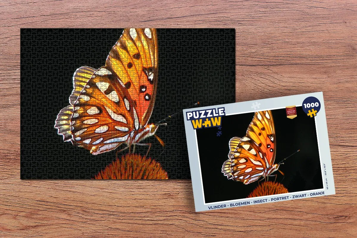 PuzzleWow Vlinder Portret Legpuzzel 1000 Stuks - Multicolor