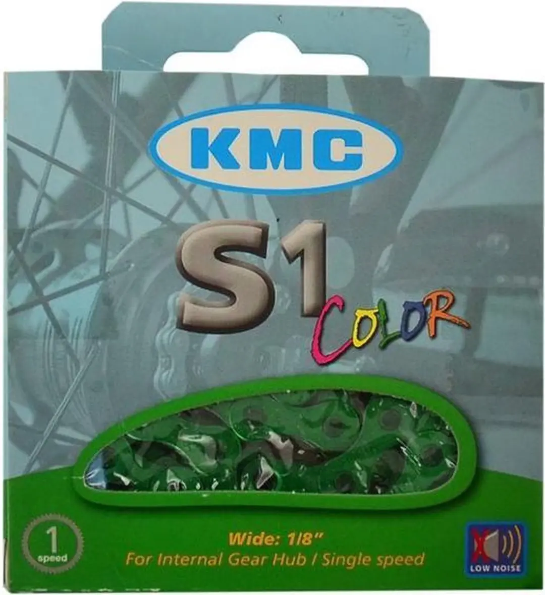 Ketting kmc 12x18 s1 112l groen singlespeed