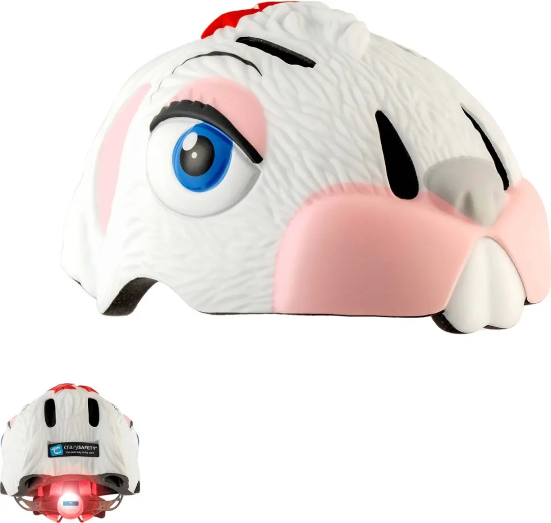 Crazy Safety Bunny Kinderfietshelm Wit