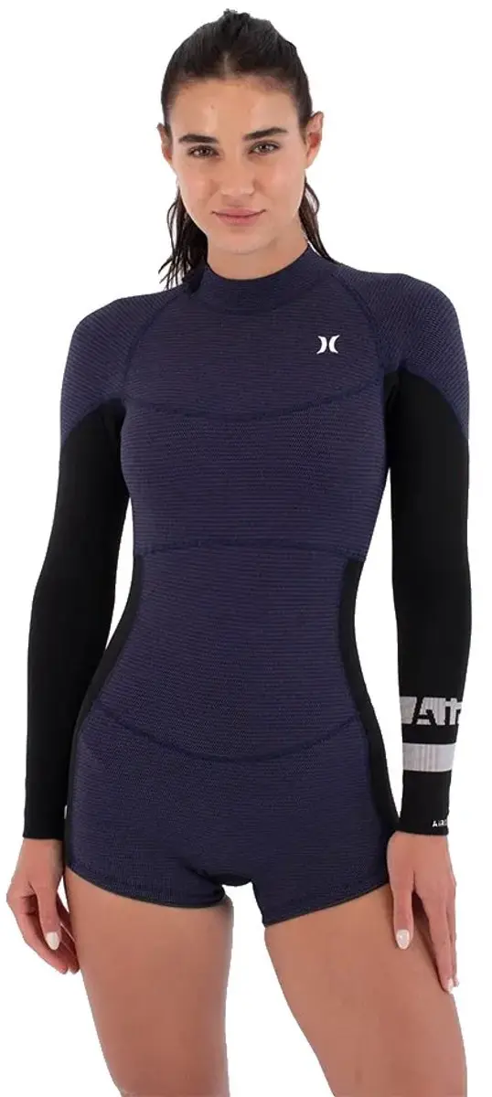 Hurley Air 2 Mm Mid Springsuit Dames Shorty Met Lange Mouwen En Rits Op De Rug P