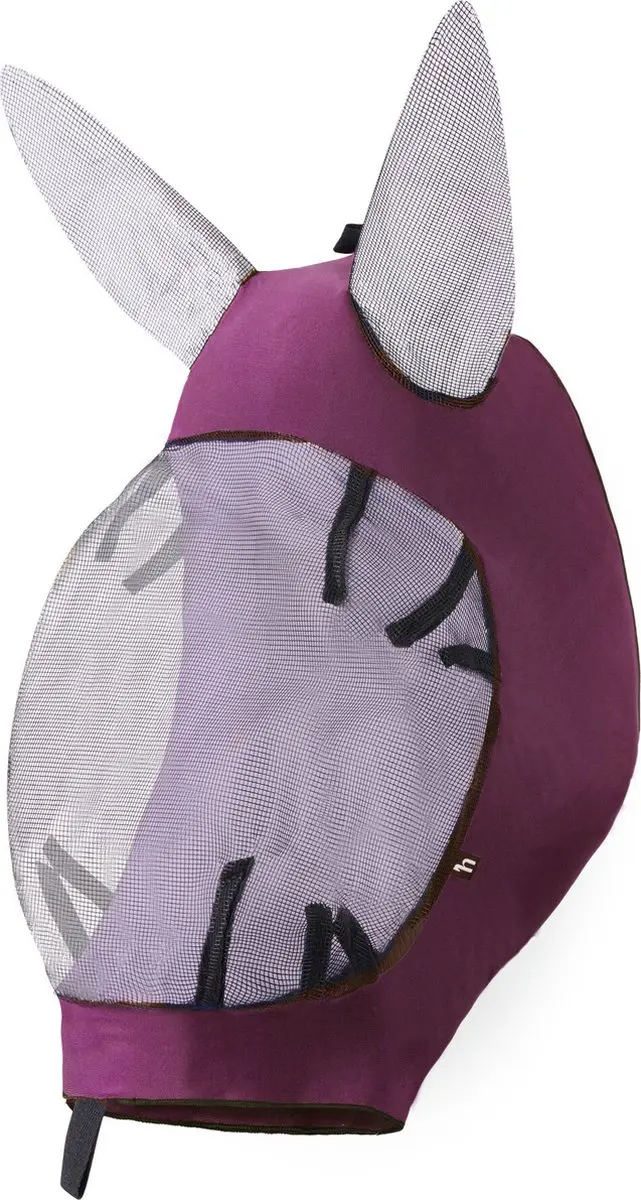 Horze Zacht Stretch Vliegenmasker, Dark Red, Pony
