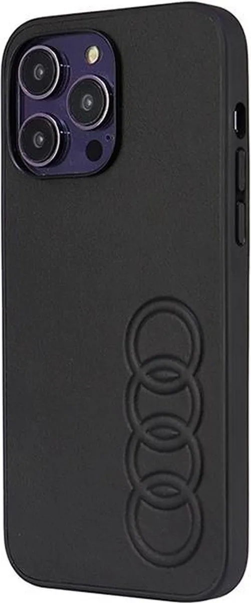 Audi Synthetic Leather Back Case - iPhone 14 Pro Max - Zwart