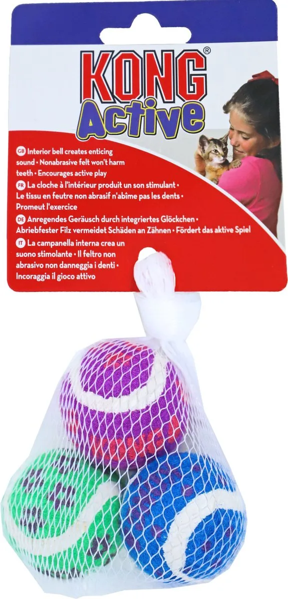 KONG Kat Tennisballen - 3 Stuks