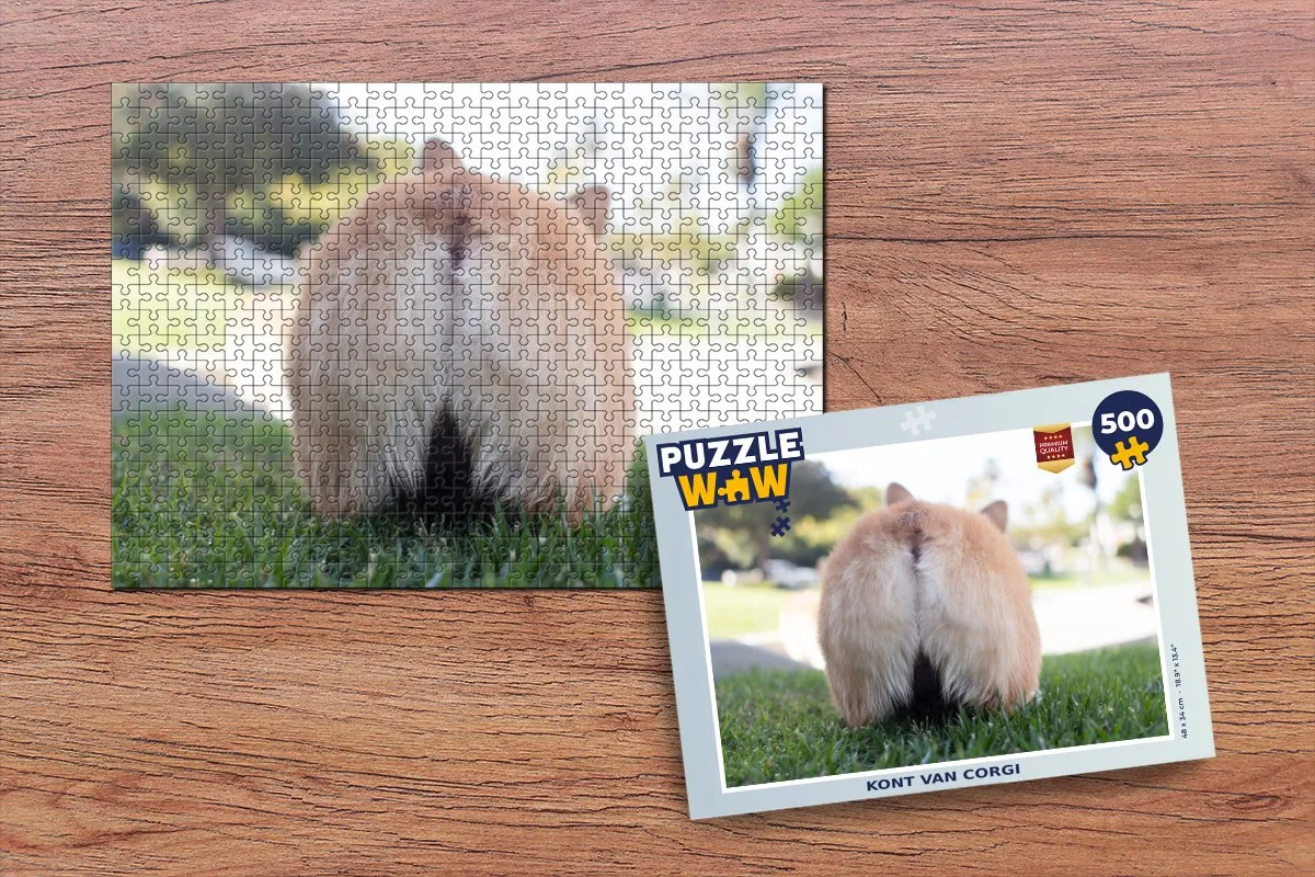 PuzzleWow Legpuzzel Corgi 500 Stuks - Multicolor