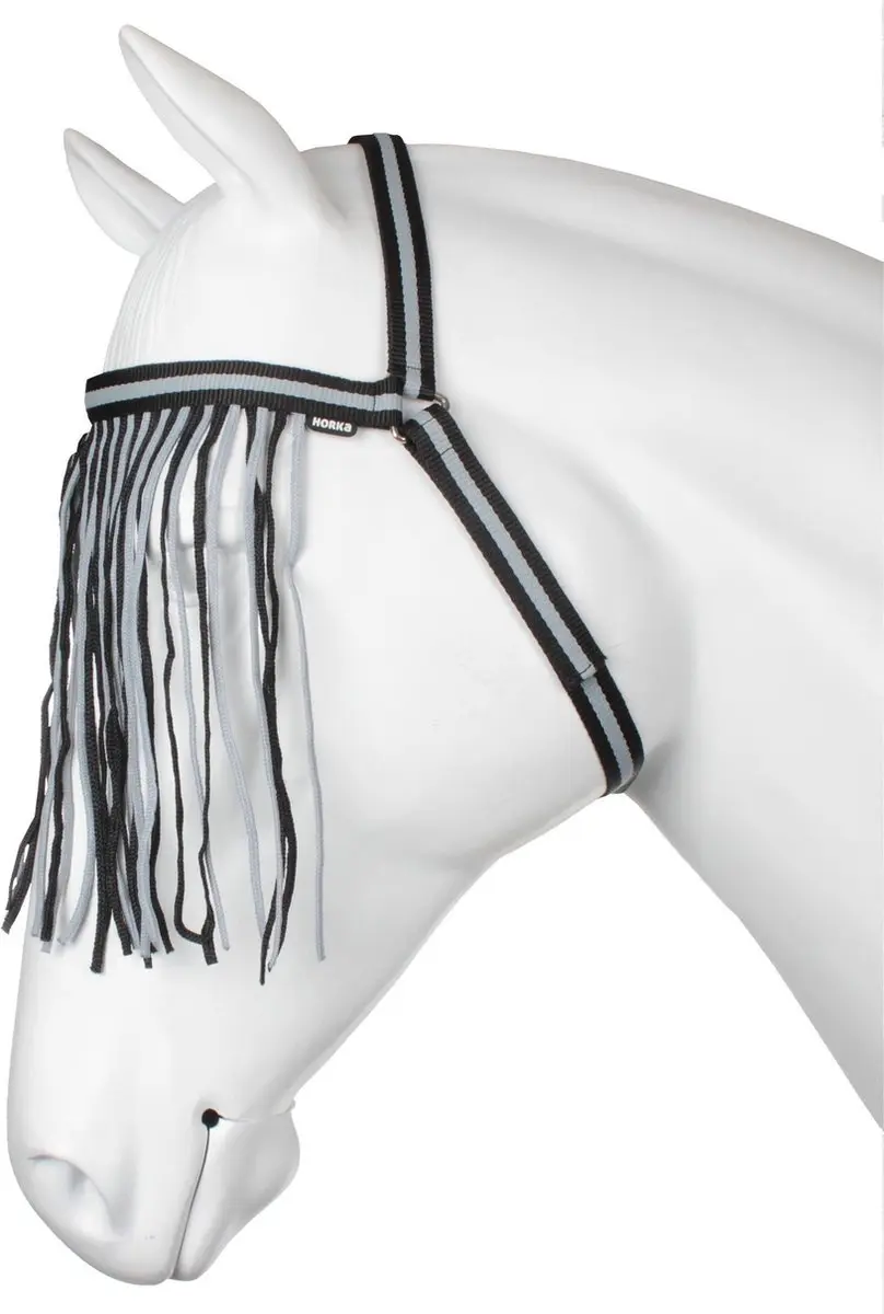 Horka Vliegenfrondeel Keelriem 40 Cm Polyester Zwart/grijs