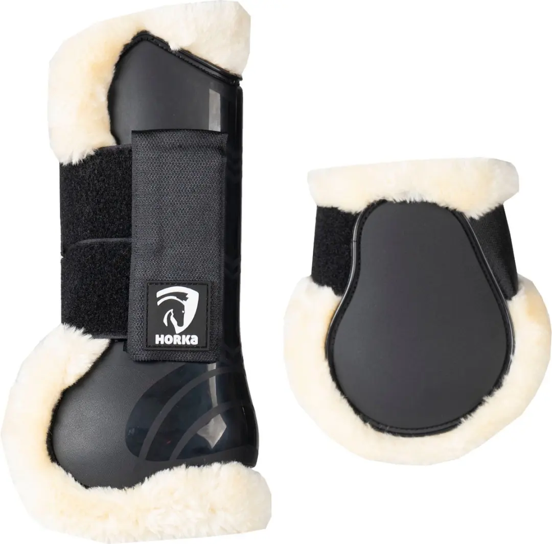 HORKA PVC BEENBESCHERMERSET MET BONT S Zwart