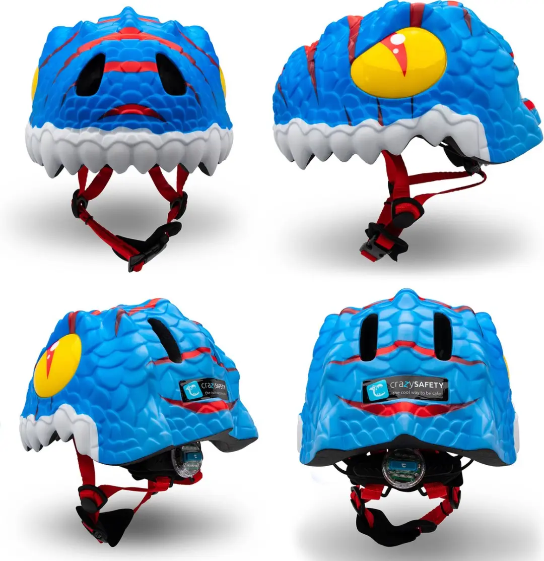 Crazy Safety Kinderfietshelm Blauwe Draak S - afbeelding 5 van 6