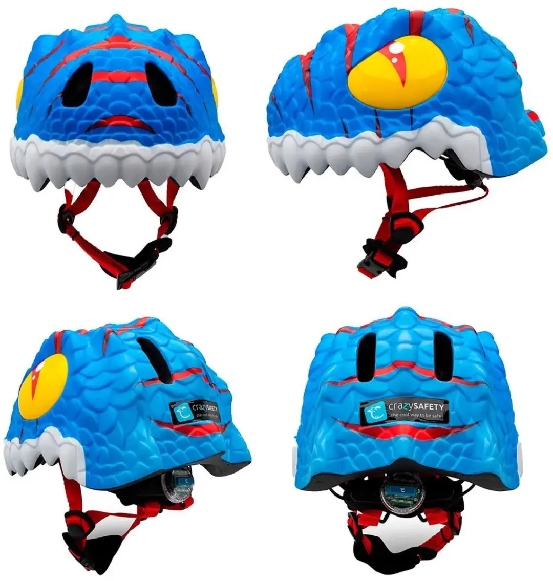 Crazy Safety Kinderfietshelm Blauwe Draak S - afbeelding 4 van 6