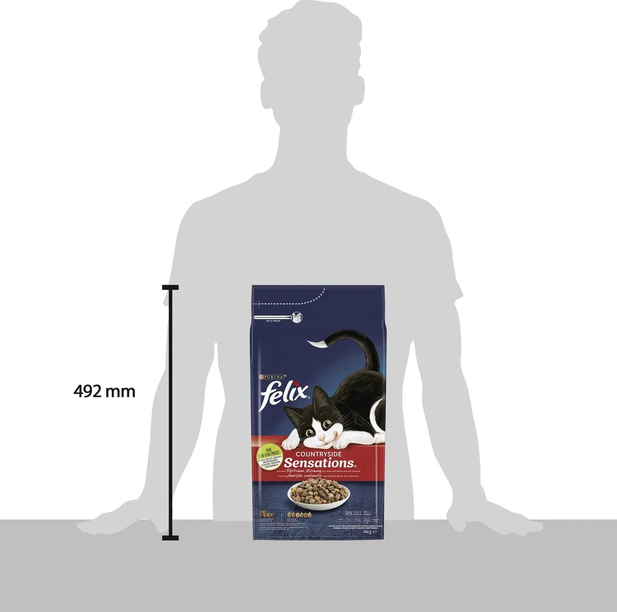 Felix Meaty Sensations Kattenvoer Droogvoer - Rund Kip Groenten 4kg