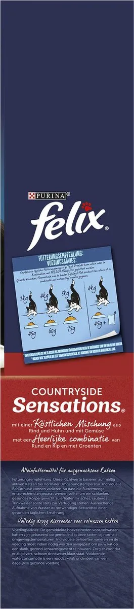 Felix Meaty Sensations Kattenvoer Droogvoer - Rund Kip Groenten 4kg