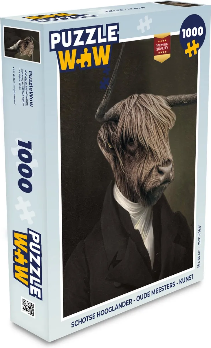 PuzzleWow Schotse Hooglander Legpuzzel 1000 Stuks