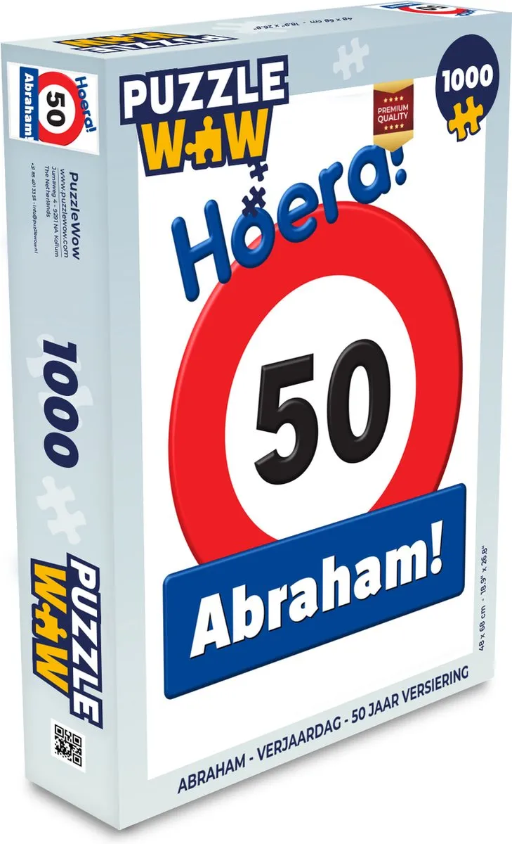 PuzzleWow Abraham Verjaardag Legpuzzel 1000 Stuks
