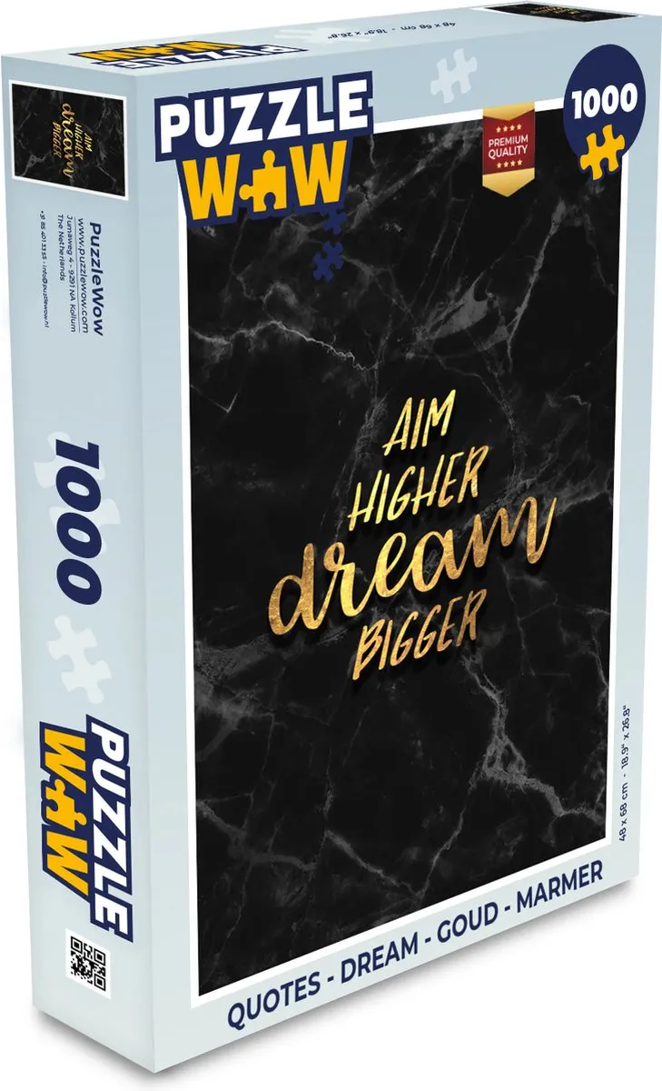 PuzzleWow Quotes Dream Legpuzzel 1000 Stuks