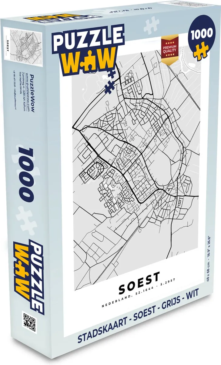 PuzzleWow Stadskaart Soest Legpuzzel 1000 Stuks