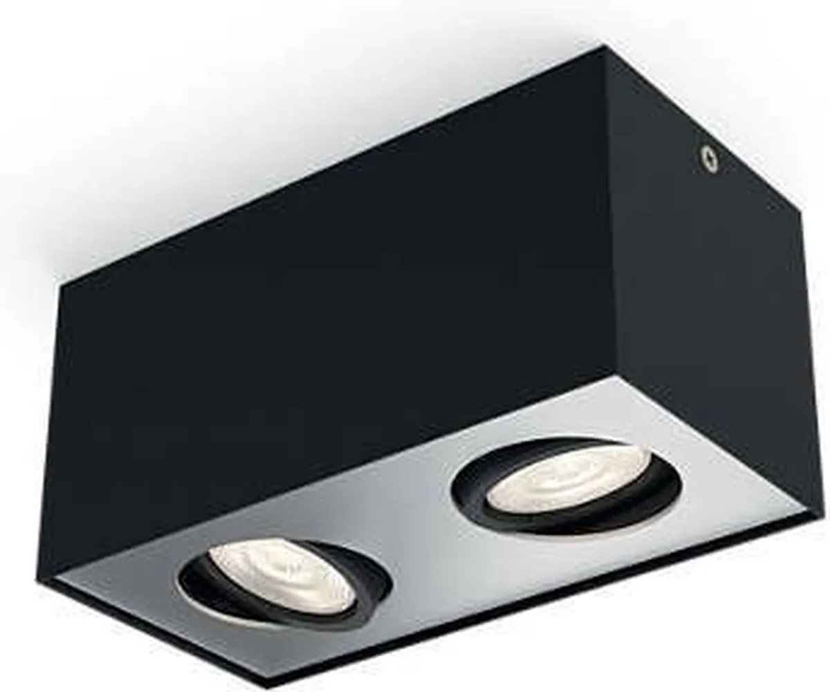 Philips Box opbouwspot - 2-lichts - zwart