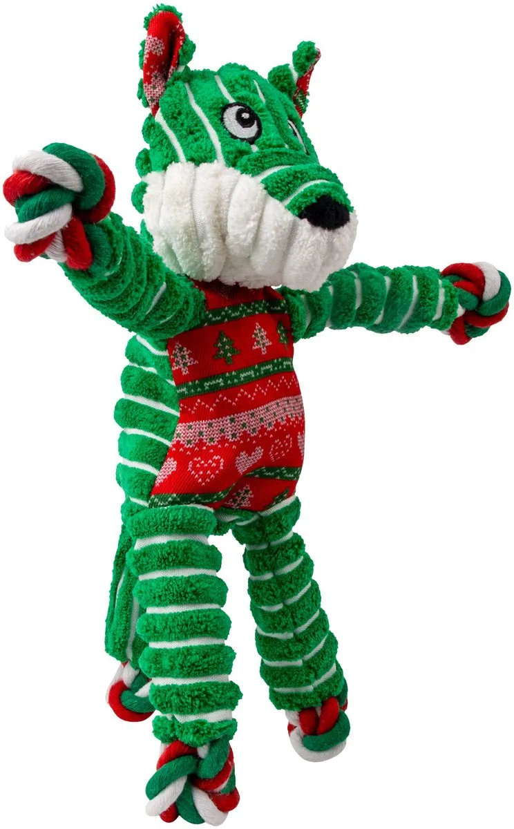 KONG Holiday Floppy Knots - Groen/Rood/Wit
