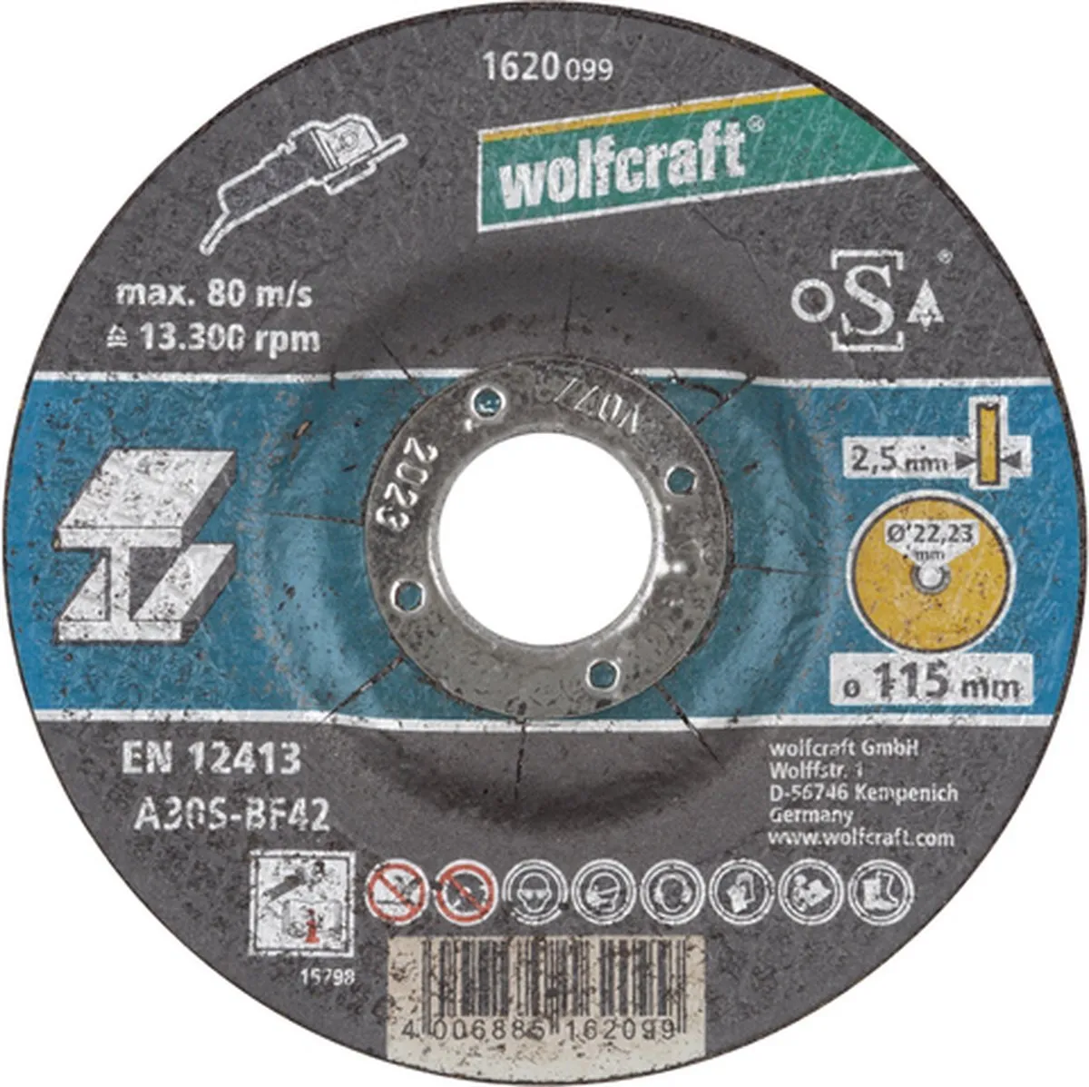 Wolfcraft Doorslijpschijf Metaal 115mm
