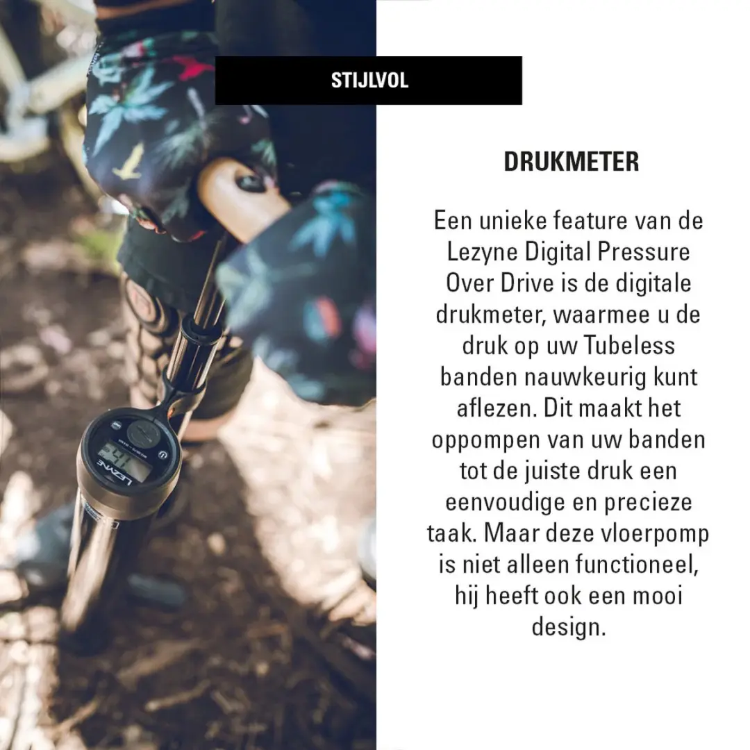 Lezyne Digital Pressure Over 220psi Voetpomp - Zwart - afbeelding 3 van 6