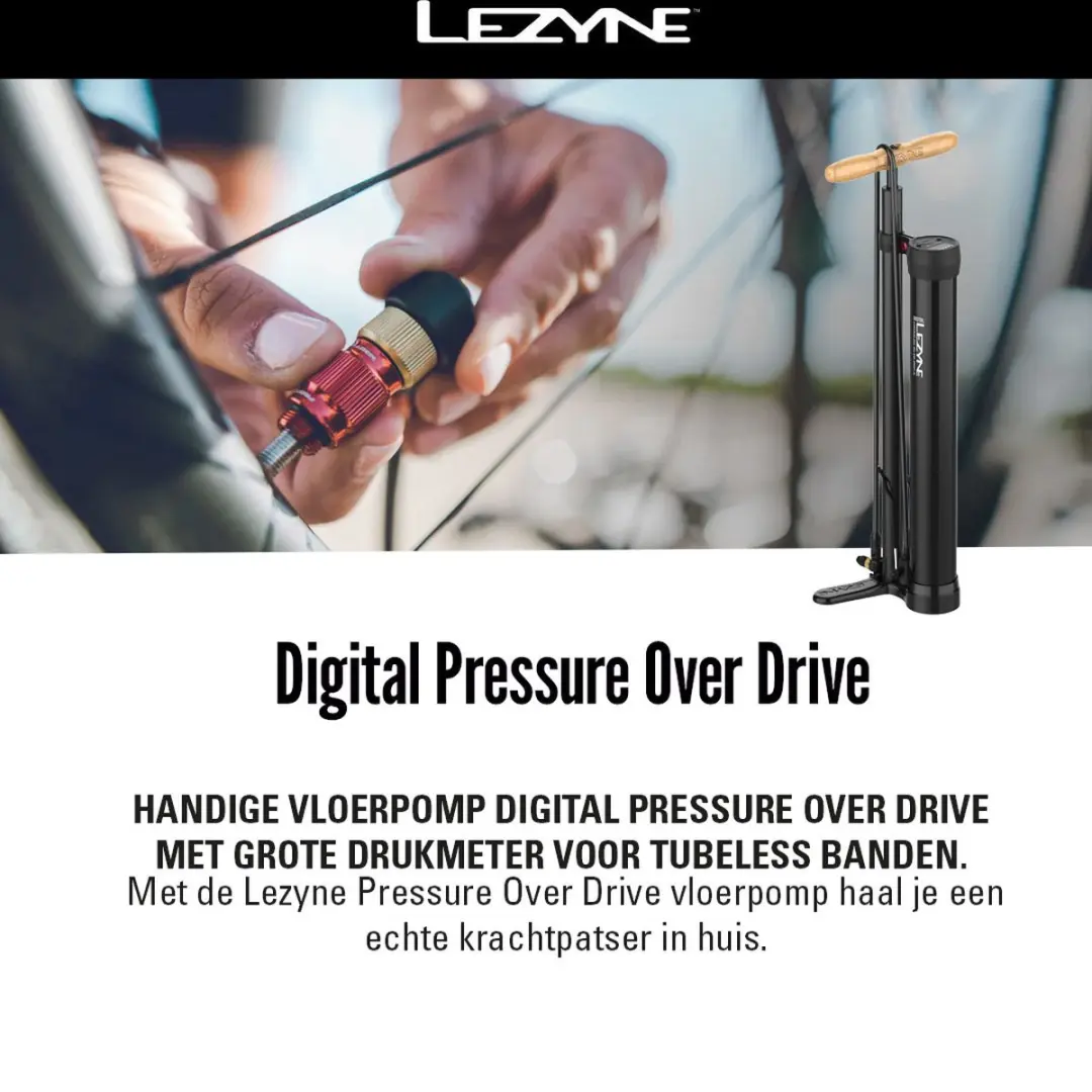Lezyne Digital Pressure Over 220psi Voetpomp - Zwart - afbeelding 2 van 6