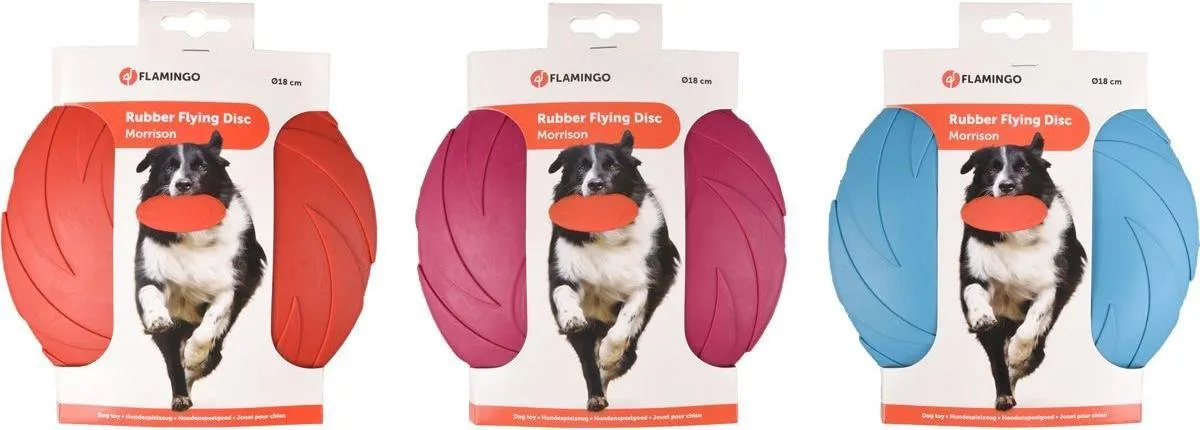 Flamingo Morrison Rubber Frisbee Blauw 18x18cm - afbeelding 4 van 6