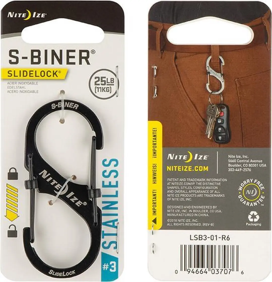 Nite Ize S-Biner #3 Slidelock Zwart - afbeelding 2 van 5