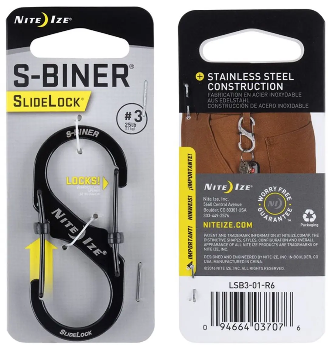 Nite Ize S-Biner #3 Slidelock Zwart