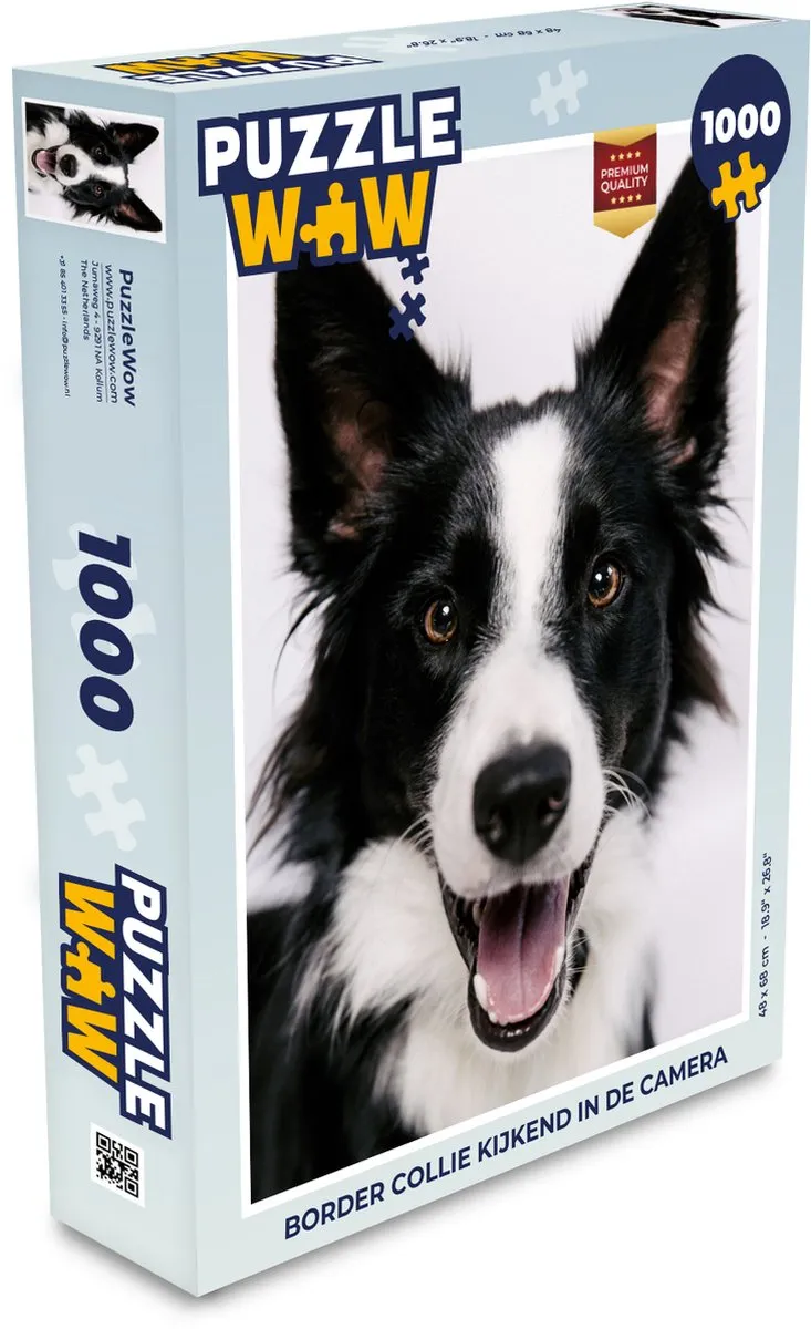 PuzzleWow Border Collie Legpuzzel 1000 Stuks - Multicolor