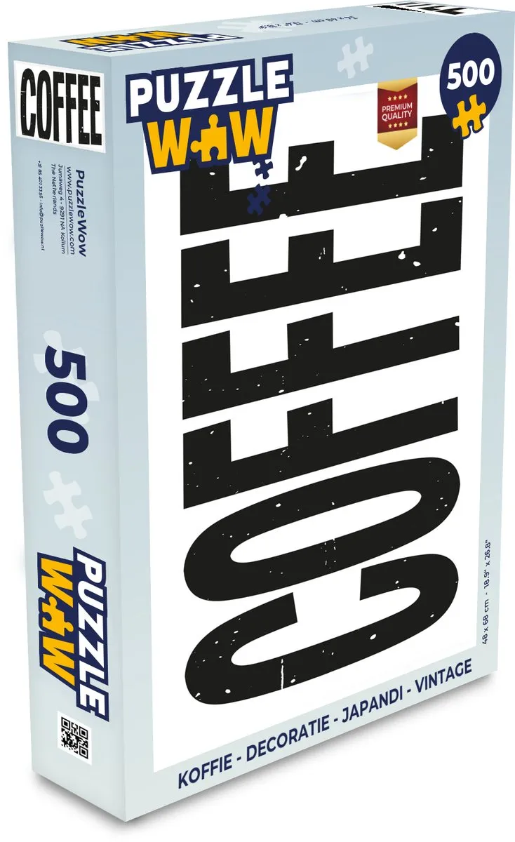 PuzzleWow Japandi Koffie Legpuzzel 500 Stuks