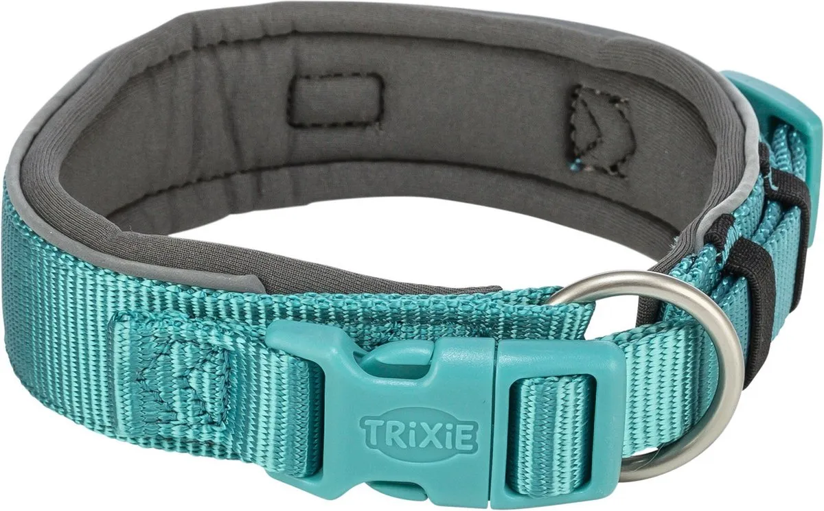Trixie Halsband Premium Extra Breed Aqua/Grijs 40-48cm