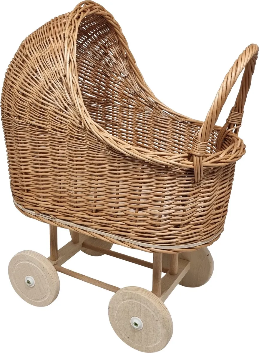 Trixie Planet Happy Rieten Poppenwagen - Bruin