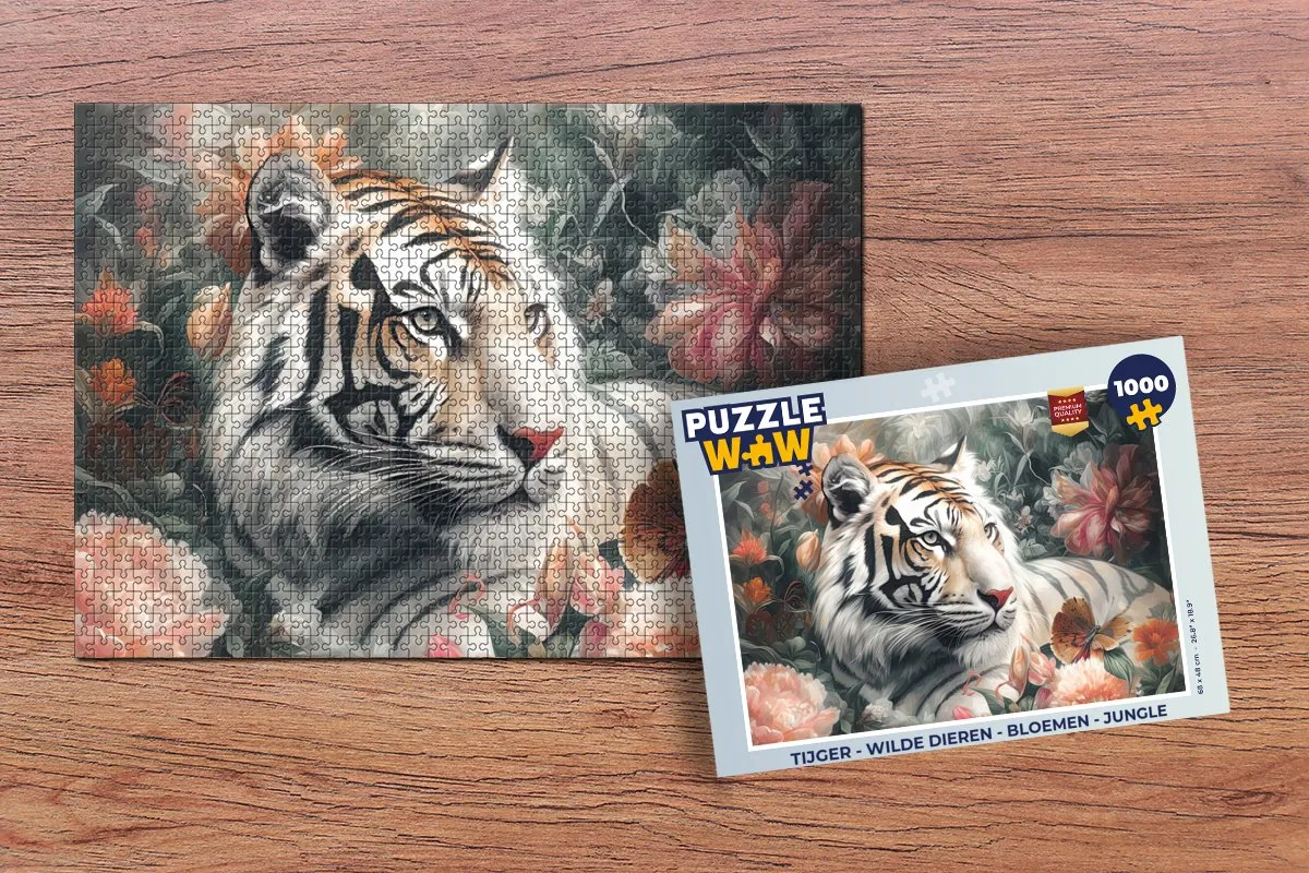 PuzzleWow Legpuzzel Tijger 1000 Stuks - Multicolor