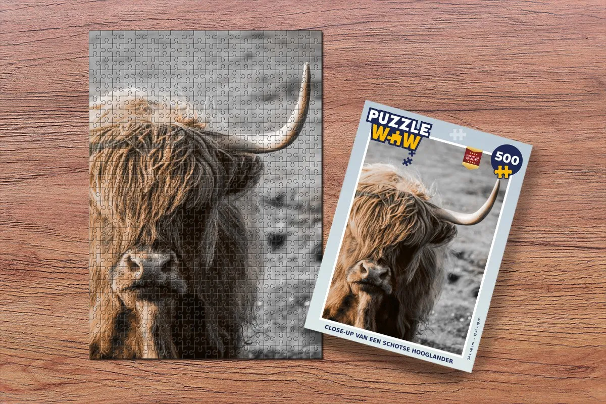 PuzzleWow Schotse Hooglander Legpuzzel 500 Stuks - Multicolor
