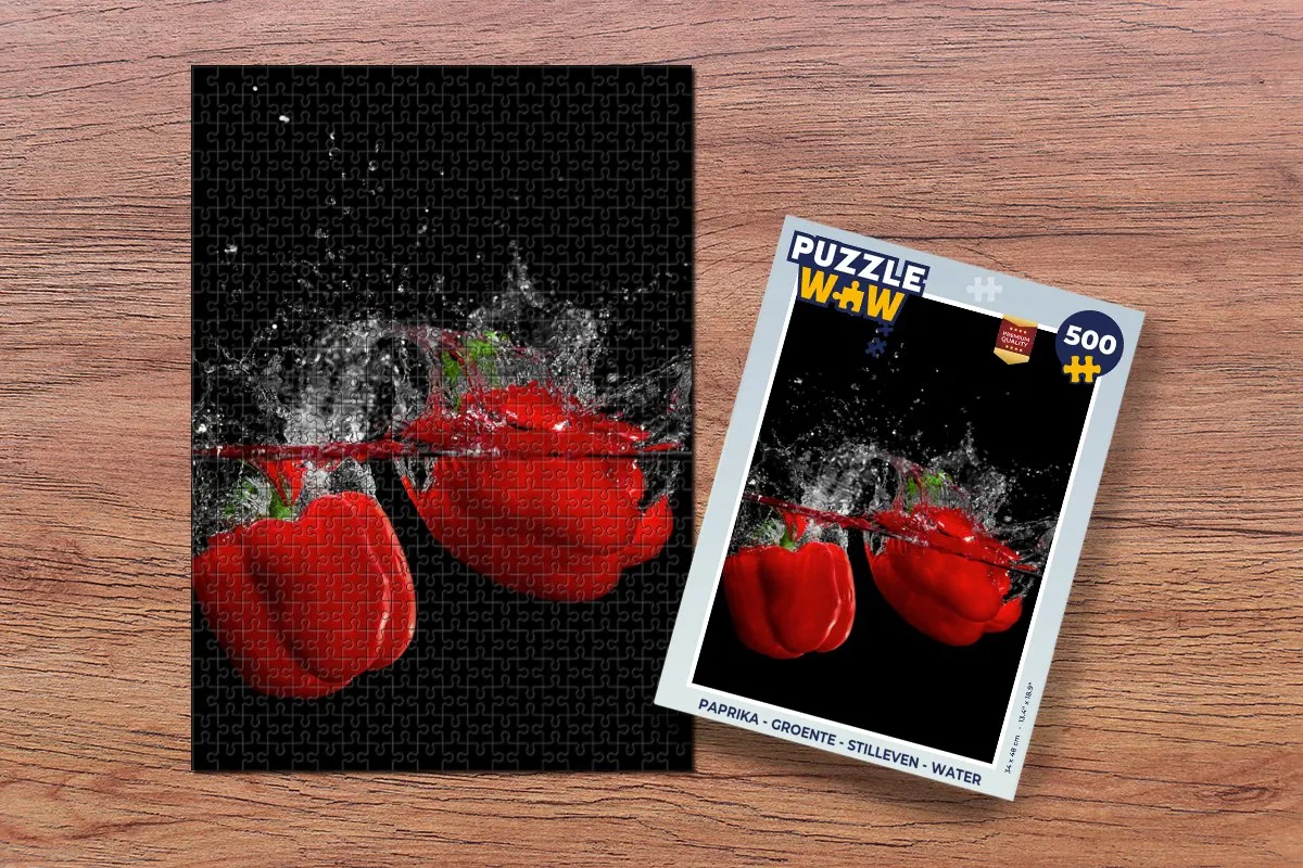 PuzzleWow Paprika Groente Stilleven Legpuzzel 500 Stuks - Multicolor