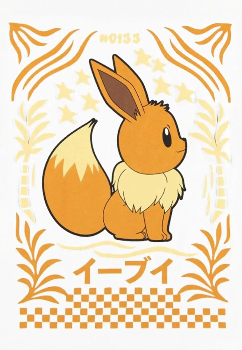 Pokémon Evoli Heren T-shirt - Wit M