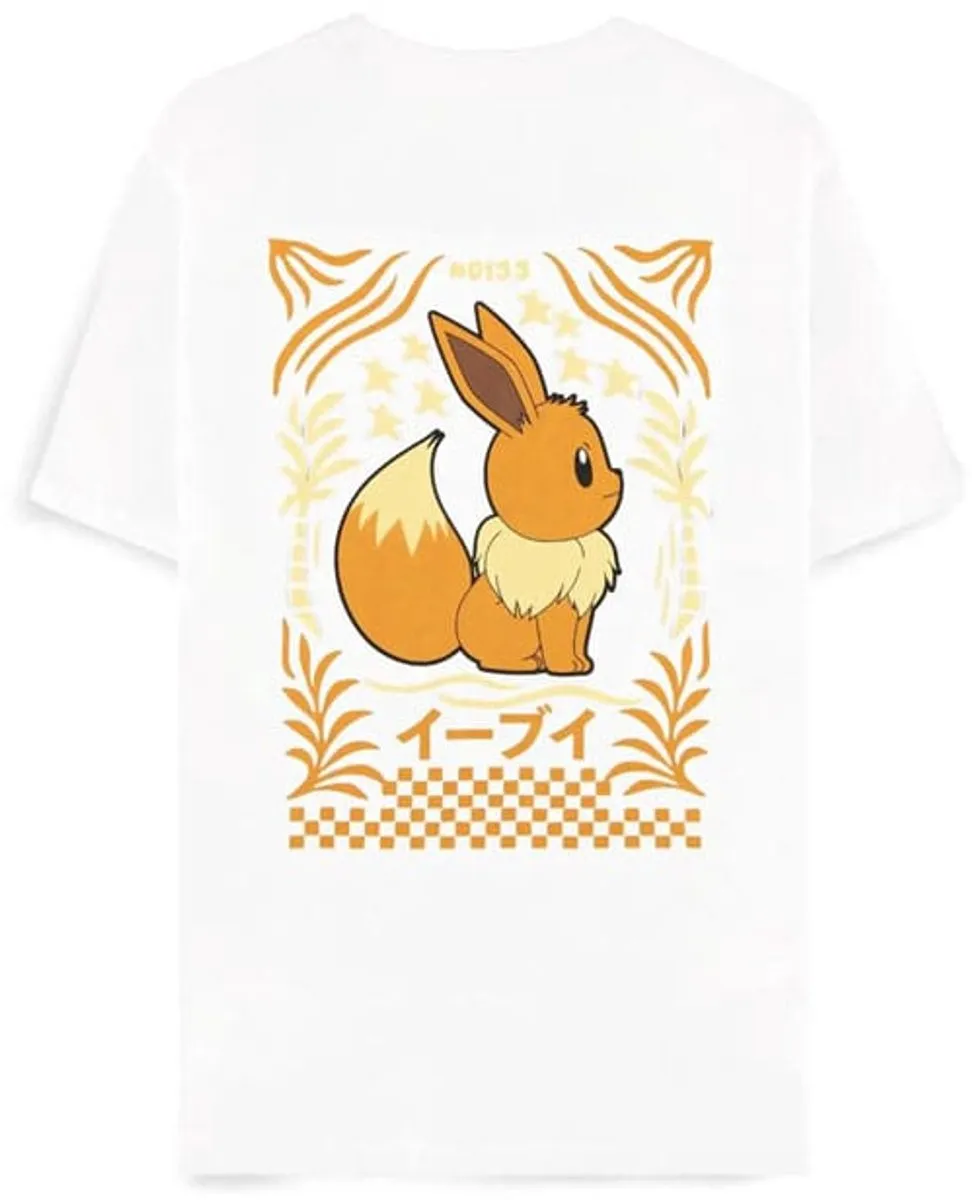 Pokémon Evoli Heren T-shirt - Wit M