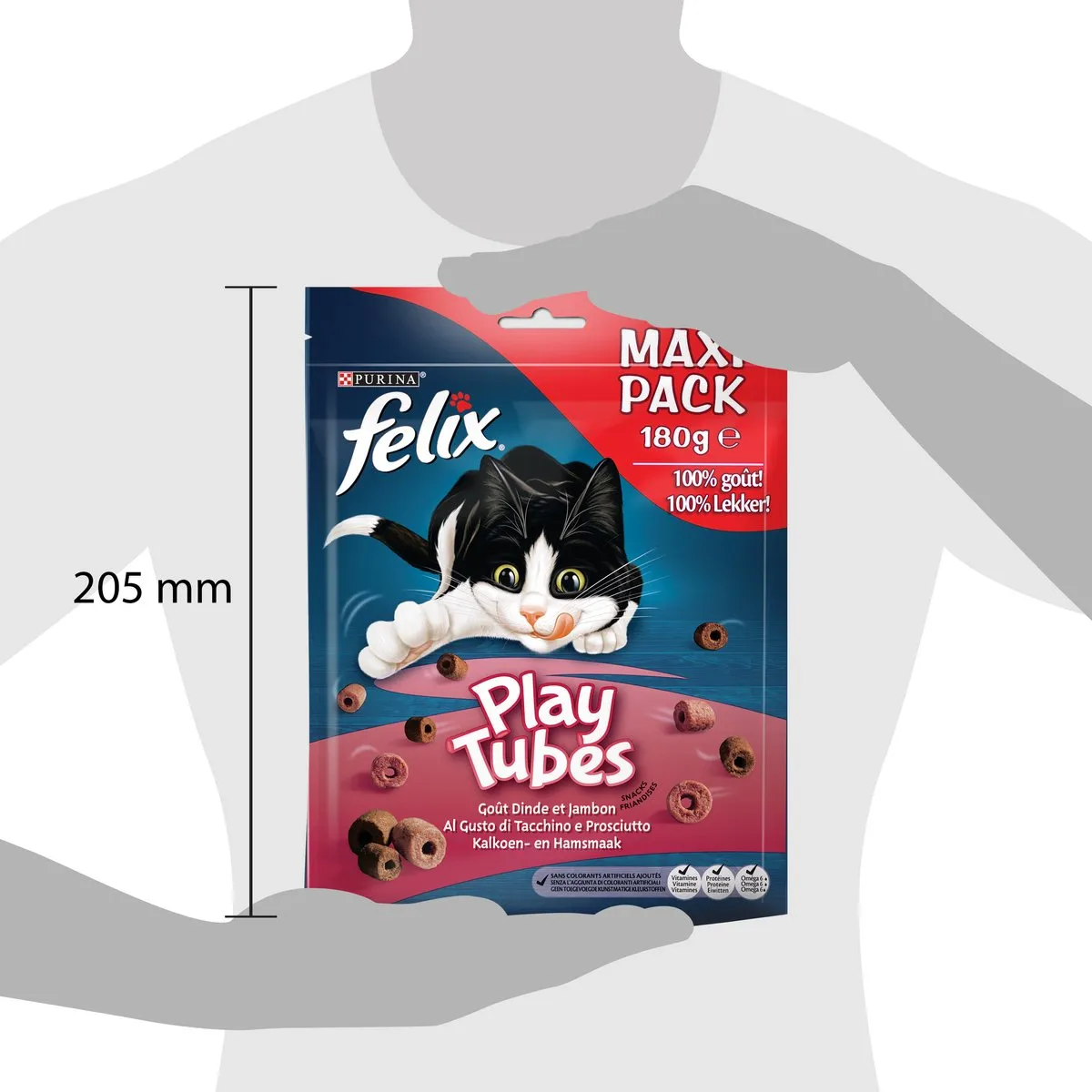 Felix PlayTubes Kalkoen & Ham - 900g (5x180g)